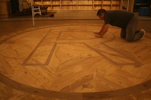 Antiue Wood Floor Inlay